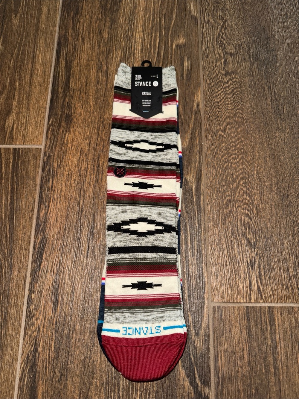 Stance Men’s Red, Gray & Black Southwestern Crew Socks 2 pack